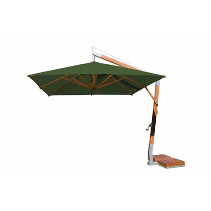 Bambrella Levante Side Wind - 10' and 11' Square Bamboo Cantilever Umbrella