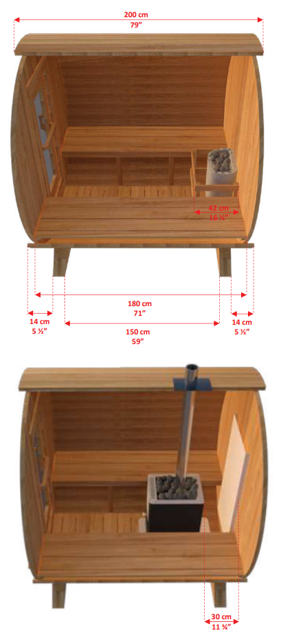 4 Person Barrel Sauna - Harmony