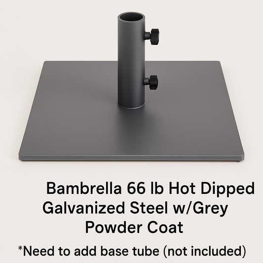 Bambrella 66 lb Hot Dipped Galvanized Steel Base with Grey Powder Coat (Base Tube Not Included)