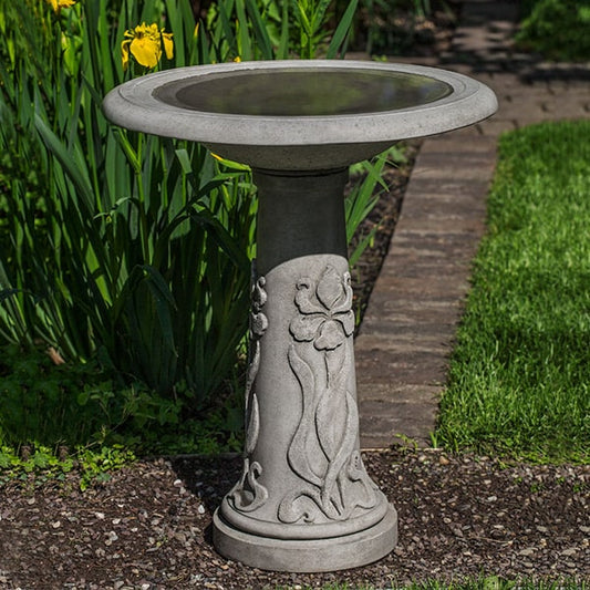 Campania International Iris Birdbath #B-171