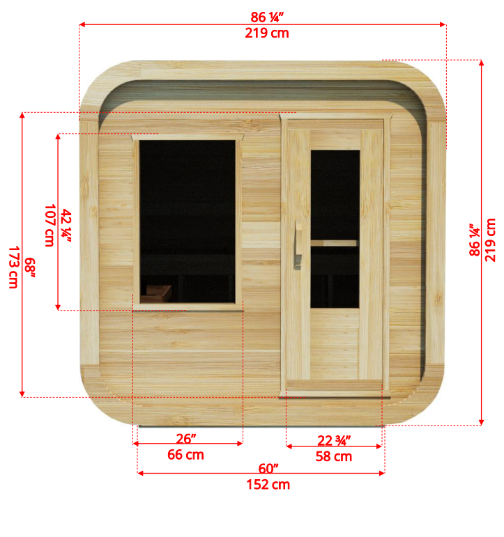 4 Person Cube Sauna - Luna