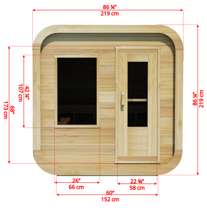 4 Person Cube Sauna - Luna