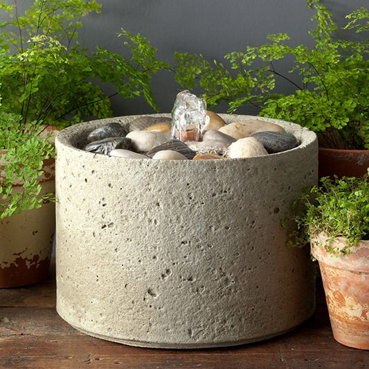 Campania International M-Series Garden Terrace Pebble Fountain