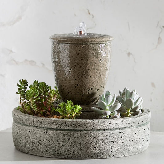 Campania International M-Series Rustic Spa Fountain with Planter