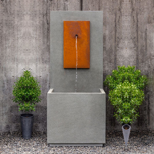 Campania International MC-1 Outdoor Wall Fountain - Corten Steel