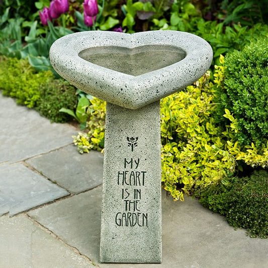 Campania International My Heart is in the Garden Birdbath #B-115