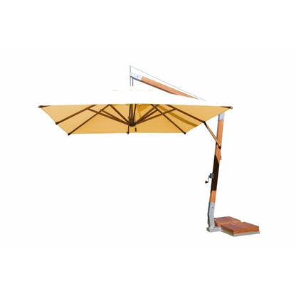 Bambrella Levante Side Wind - 10' and 11' Square Bamboo Cantilever Umbrella