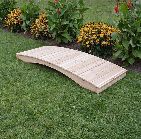 A & L Furniture Co. Western Red Cedar 4' x 10' Plank Garden Bridge