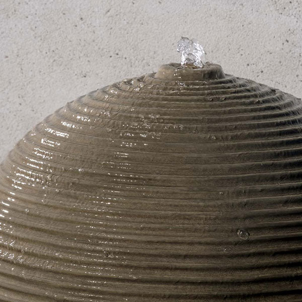 Campania International Ribbed Sphere Outdoor Water Fountain
