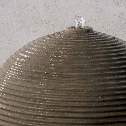 Campania International Ribbed Sphere Outdoor Water Fountain