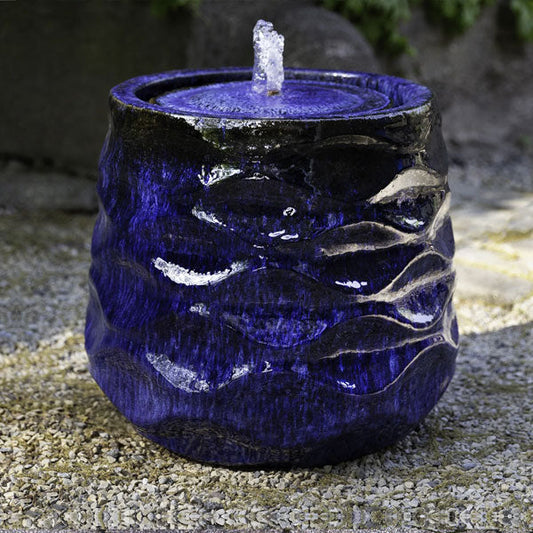 Campania International Rumba Table Top Water Fountain - Riviera Blue