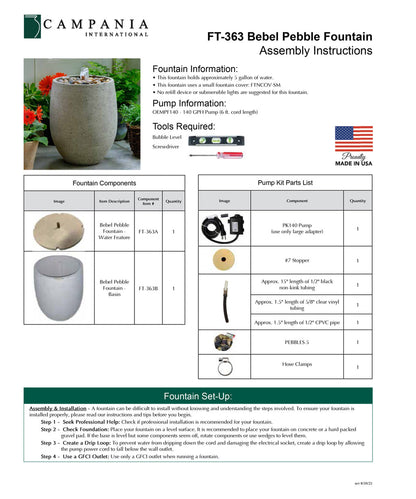 Campania International Bebel Pebble Fountain