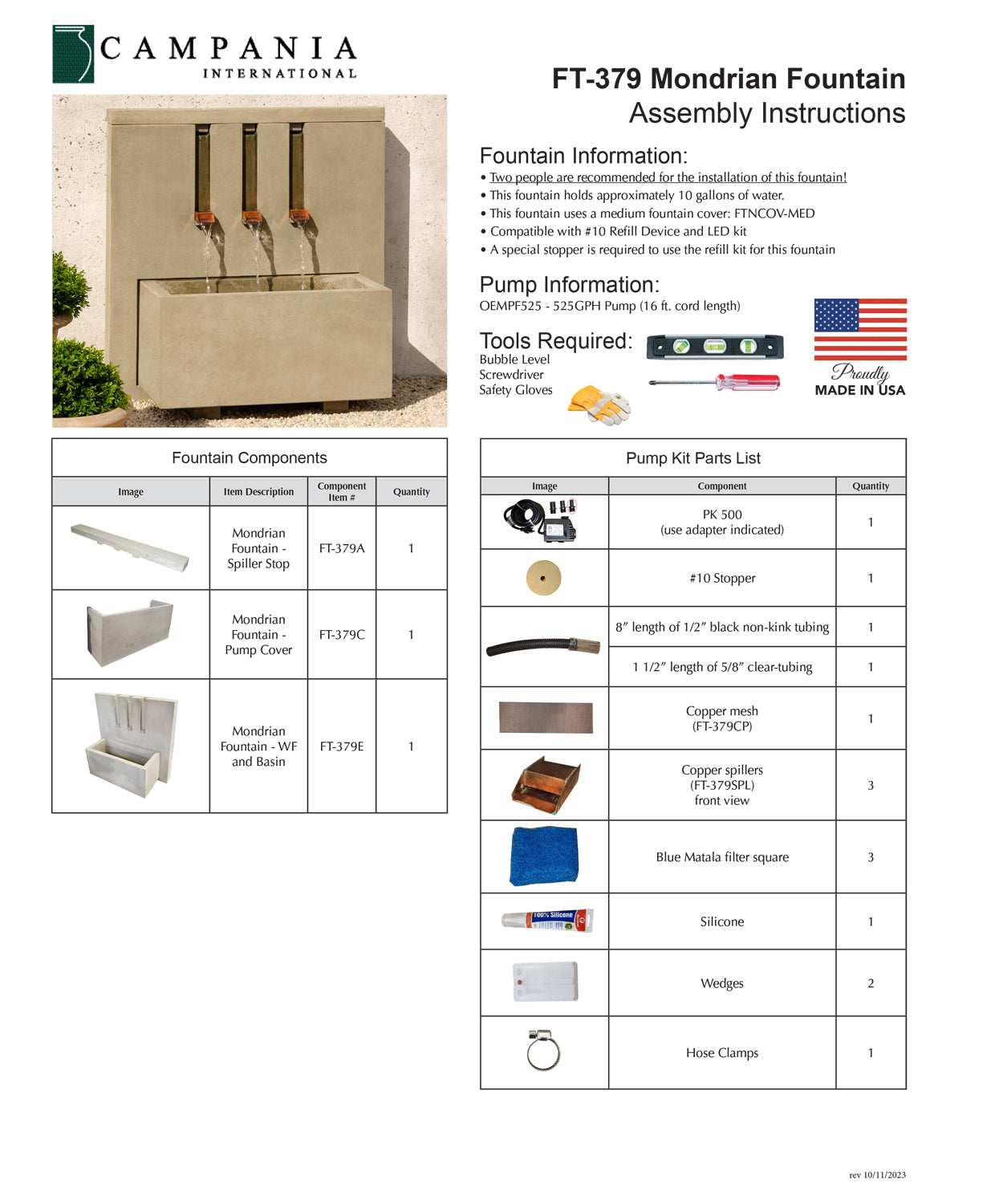 Campania International Mondrian Modern Fountain