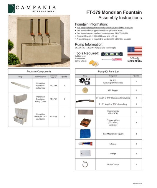 Campania International Mondrian Modern Fountain
