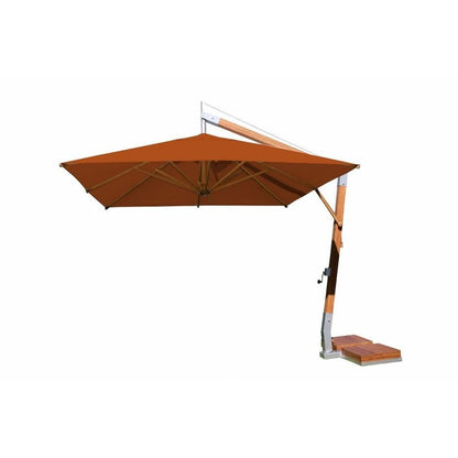 Bambrella Levante Side Wind - 10' and 11' Square Bamboo Cantilever Umbrella