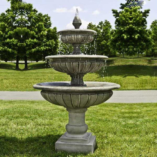 Campania International Three-Tier Longvue Outdoor Water Fountain