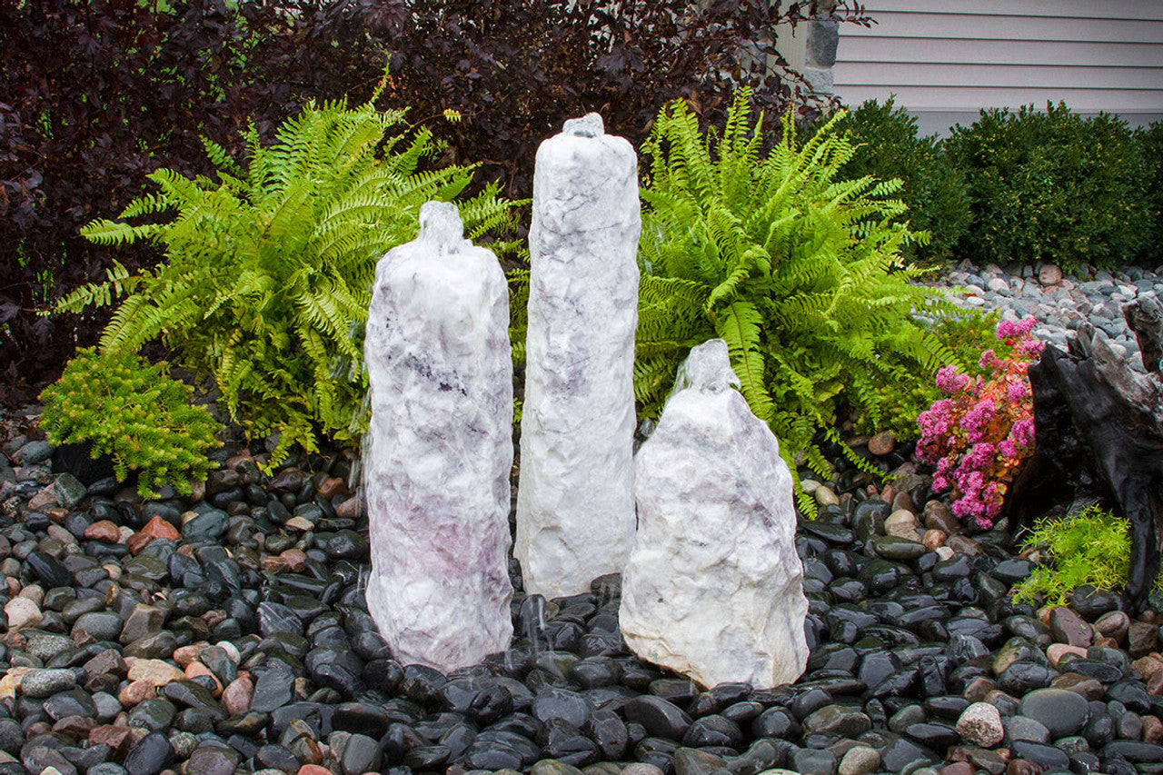 Blue Thumb Chiseled "Lilac" 3-Column Stone Fountain
