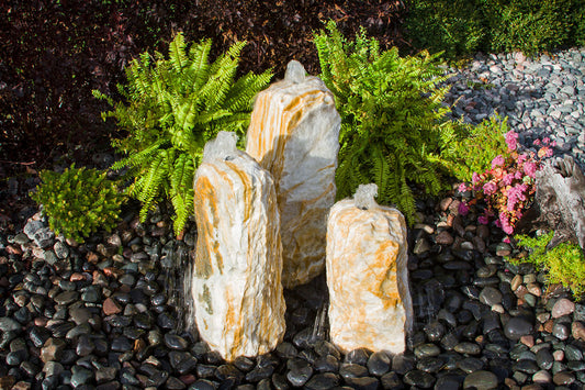 Blue Thumb Chiseled "Sunset" 3-Column Stone Fountain