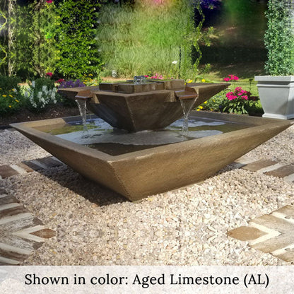 Campania International Square Facet Modern Fountain