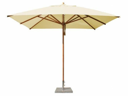 Bambrella Levante Wood 10 Foot Square Pulley Lift Patio Umbrella-  Pole Diameter 2”