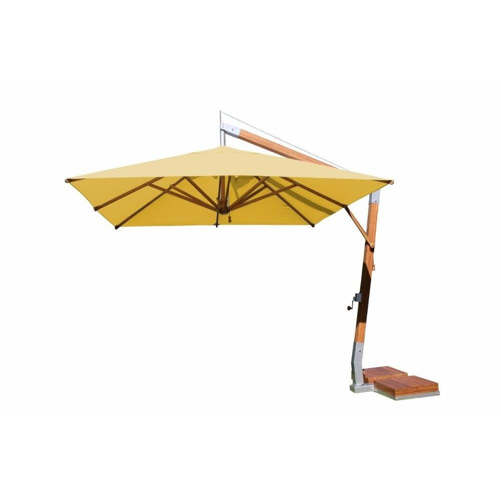 Bambrella Levante Side Wind - 10' and 11' Square Bamboo Cantilever Umbrella