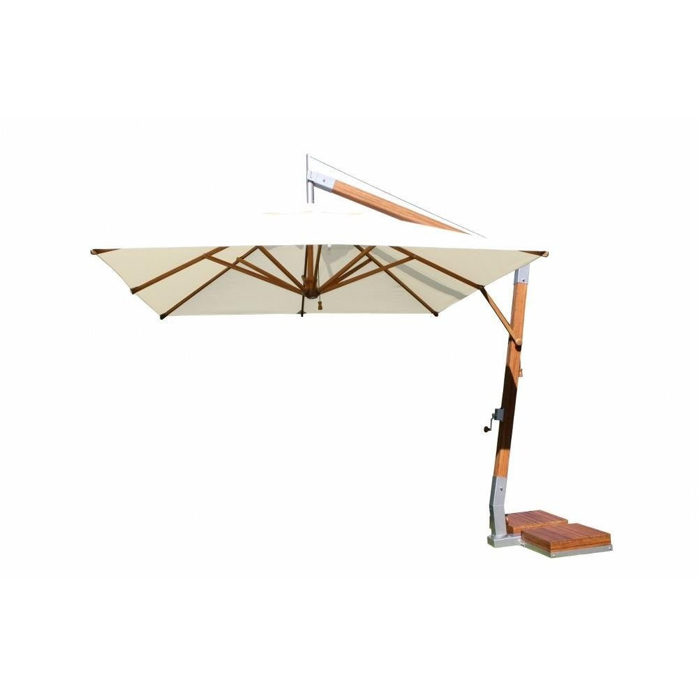 Bambrella Levante Side Wind - 10' and 11' Square Bamboo Cantilever Umbrella