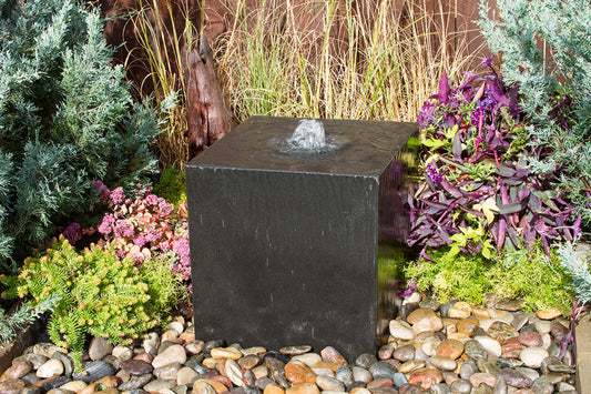 Blue Thumb Black Basalt Cube "Heiho" Fountain - Complete Kit